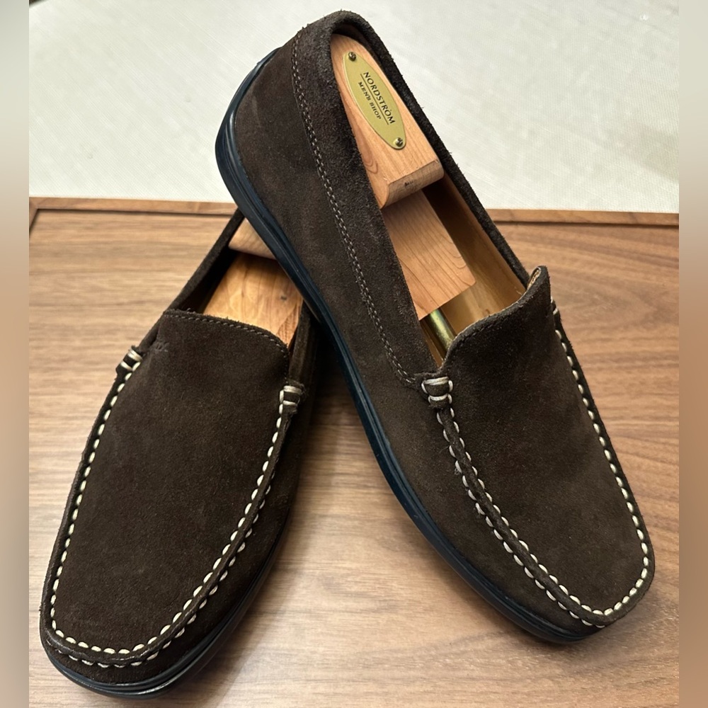 GEOX  Chocolate brown suede driving loafers. Size 41 1/2 (US Size 8.5).